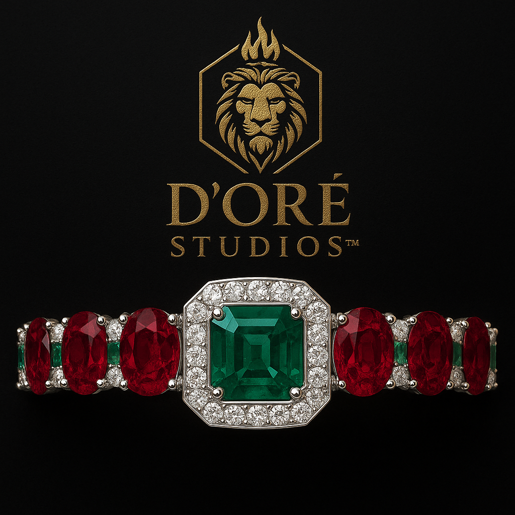 ROYAL RELICS™ – Crimson Panna Diamond Bracelet by D’ORÉ STUDIOS™ - Luxury Jewelry
