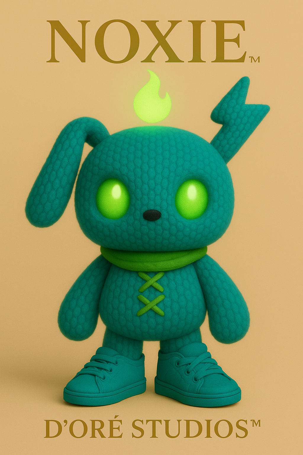NOXIE™ BioGlow Edition – Teal Glowing Plush Doll