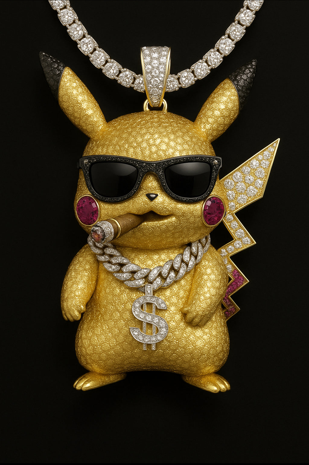 Royal Relics: Cartel Pika ⚡👑 – Exclusive handcrafted gold and diamond jewelry by D’ORÉ STUDIOS™