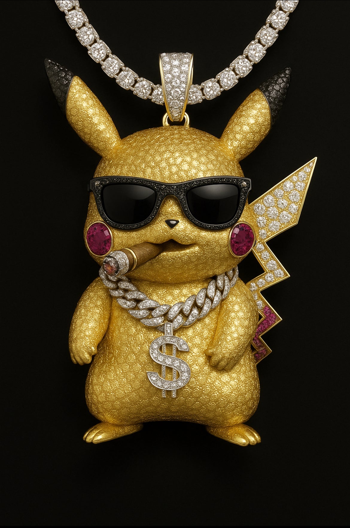 Royal Relics: Cartel Pika ⚡👑 – Exclusive handcrafted gold and diamond jewelry by D’ORÉ STUDIOS™