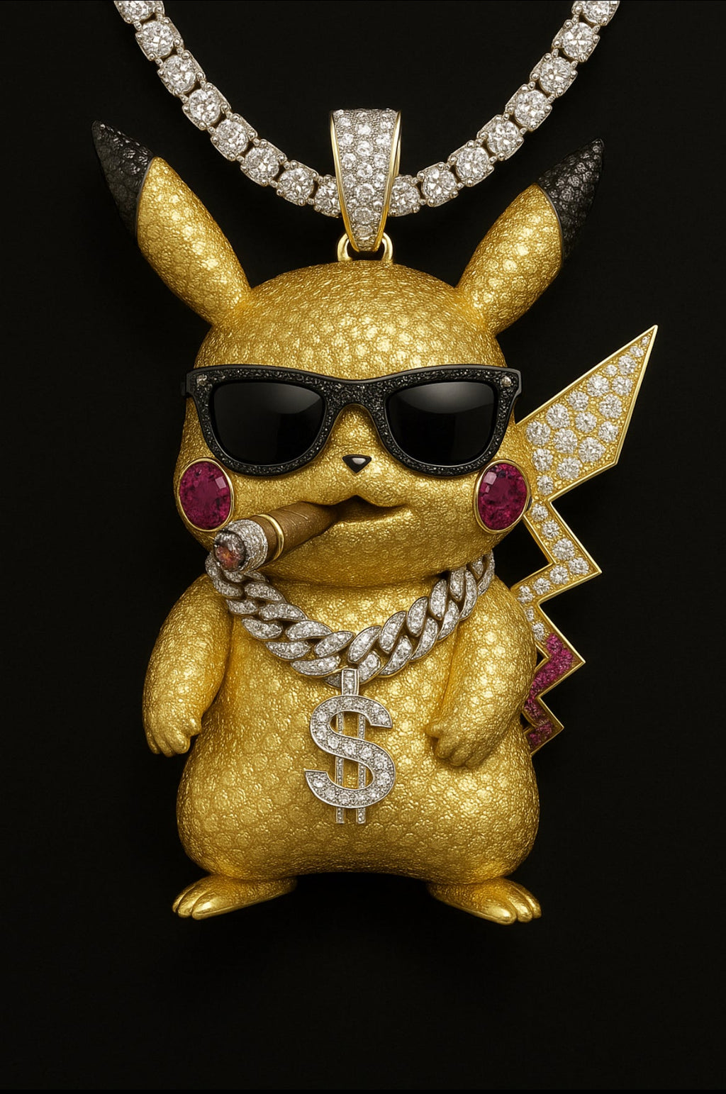 Royal Relics: Cartel Pika ⚡👑 – Exclusive handcrafted gold and diamond jewelry by D’ORÉ STUDIOS™