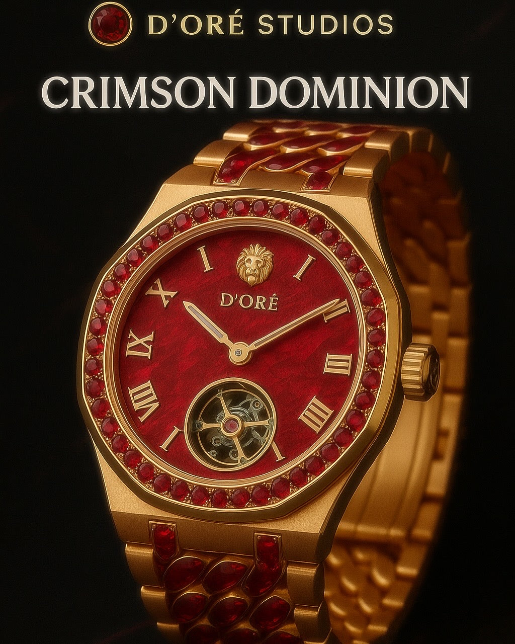 D’ORÉ STUDIOS™ Timepieces Inspired by Myth & Power CRIMSON DOMINION – Exclusive handcrafted gold and diamond jewelry by D’ORÉ STUDIOS™